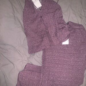 PURPLE TEXTURED 2-PIECE SET